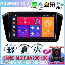 For VW Passat b8 2015 - 2020 Android 12 Car Radio Multimedia Player Autoradio GPS Navigation Wireless Carplay QLED 4G-2