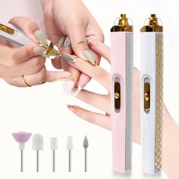 Nail Manicure Set 5 in 1 Professional Drill Machine Electric Files Bits Milling Cutter Gel Polish Remover Tools 230520