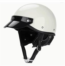 Motorcycle Helmets Sell Vintage Half Face Helmet Casco Casque Moto Retro DOT Gloss White S M L XL