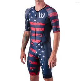 Racing Sets Wattie Ink Triathlon Suit Cycling Bodysuit Road Bike Trisuit 2023 Men Quick Dry Short Tights Running One-Piece Speedsuit