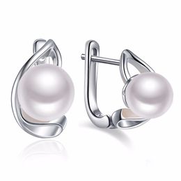 Huggie Sinya fashion Moon design natural pearls earring in 925 Pure sterling silver for women mum lover girls wedding brand Jewellery Hot