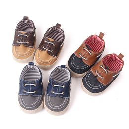 First Walkers Boys' Casual Shoes Baby Indoor Lace Up Pre Walking Shoes Soft Soled Toddler Baby Shoes 230520