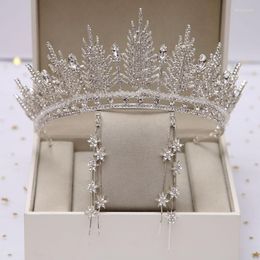 Headpieces Baroque Bridal Headdress 2023 Crown Wedding Hair Accessories Set Korean