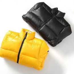 Mens Women Autumn And Winter Puffer Jackets Cotton Windbreaker duck down Thick Padded Coat Letter Hook Printing Tech Fleece Couples Yellow & black joint Coats