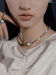 Pendant Necklaces Brass Stuning Natural Clear Stone Women Jewellery Punk Hiphop Designer Boho Top Japan Korean