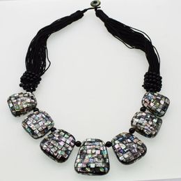 Necklaces white/abalone sea shell square /egg/heart 2835*3040mm necklace 21inch FPPJ wholesale beads nature