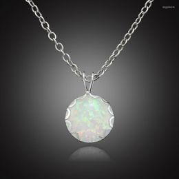 Pendant Necklaces Wholesale Retail Pretty White Fire Opal Fashion Jewelry Silver Plated For Women OP343