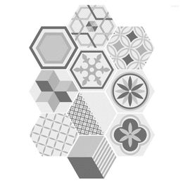 Wall Stickers Creative Gray Hexagonal Non-slip Tile For Bathroom Kitchen Household DIY Mosaic