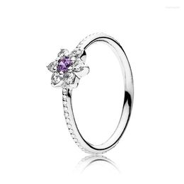 Cluster Rings Authentic 925 Sterling Silver Forget Me Not Fashion Ring For Women Gift DIY Jewelry