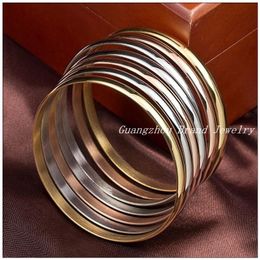 Bangle Diameter 70MM 316L Stainless Steel Silver/Gold/Rose Gold colos Round Jewelry Men's Boys Bracelet Bangle Fashion Jewelry 7pcs/set