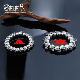 Bangle Beier 316L Stainless Steel bracelet new design punk skull men Bracelet Vintage Cool Jewellery LLBC8027