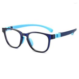 Gafas de sol Anti-Blue Light Gafas para niños, hombres y mujeres, espejo plano, silicona, moldeado por inyección de dos colores, marco suave