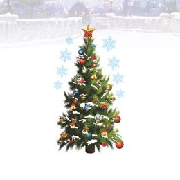 Gift Wrap Sheet Of Christmas Wall Sticker Exquisite Xmas Tree Snowflake Decal Removable Mural Window Background DecorationGift