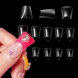 False Nails 500PCS Duck Nail Tips Wide Clear Acrylic Fake Feet With 10 Sizes Manicure 230520