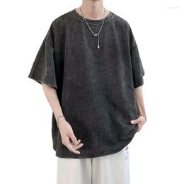 Men's T Shirts Men Oversize Solid Fashion Colorfuls Cotton 2023 Summer White Classical T-shirts Short Sleeve O-Neck Tees Tops