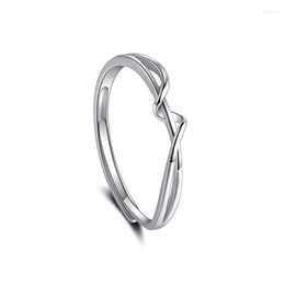 Cluster Rings Women's S925 Sterling Silver Ring Geometric Heart Spiral Classic Fashion Jewelry Couple Gift