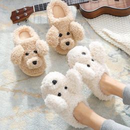 Slippers Housewives Beautiful Woman Winter Shoes 2023 Casual Fashion Stuffed Dog's Cartoon Deer