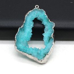 Pendant Necklaces Natural Stone Irregular Blue Crystal Charms DIY For Necklace Bracelet Jewellery Making Accessory