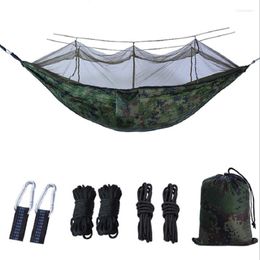 Camp Furniture Outdoor Camping Backpacking Survival Or Travel Double Nylon Hammock With Mosquito Nets