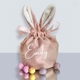 Gift Wrap Personalised Easter Treat Bags Children Pouches For Kids Egg Hunt Custom Wedding Candy Bag