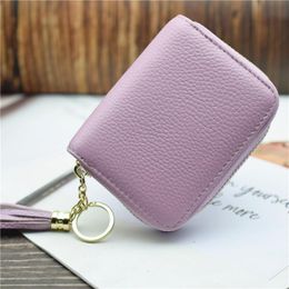 Card Holders WESTERN AUSPICIOUS Business Holder Women Leather Wallet Black/red/blue/coffee/pink/purple ID/