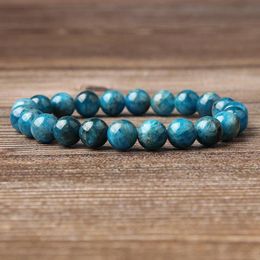 Bracelets Natural 6mm 8mm Apatite Stone BraceletGrounding Meditation Healing Beaded BraceletInspirational Balance Calming Bracelet