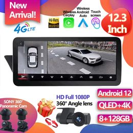 For Audi A4L S4 A5 B8 2009-2016 Car DVD Radio 12.3 inch HD 1920*720 Android 12 Multimedia GPS Navigation Carplay WIFI BT SWC 4G LTE-2