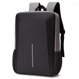 Backpack Men's Reflective Strip Multifunctional Laptop Bag USB Travel Single Layer Lightweight Business School