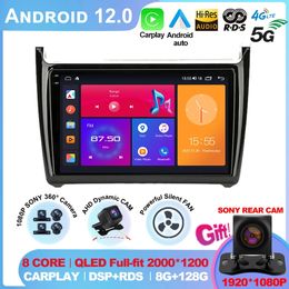 Android 12 9" 4G DSP 2din Car Radio Multimedia Video Player GPS Navigation For Volkswagen VW Polo 2008-2020 Head Unit Carplay