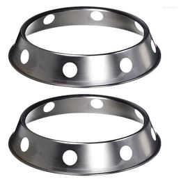 Hooks 2PCS Stainless Steel Wok Ring Metallic Round Bottom Rack 10.43X11.8Inch Universal Size Inch For Gas Stove Fry Pans