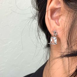 Stud Earrings Fashion Crystal Female Four Pointed Star Girls Simple Vintage Brincos Geometric Jewellery Accessories Gifts