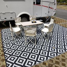 Carpets 9x12ft Area Carpet RV Patio Mats Outdoor Plastic Camping Rug Large Size Beach Mat Sandproof Waterproof Folding Portable With Bag