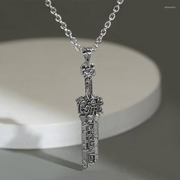 Chains Knight Metal Broken Sword Pendant For Men Stainless Steel Link Chain Necklace Vintage Jewellery Gift