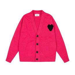 Amisweater France Fashionable Embroidered A Heart Pattern Designer Mens Sweaters AM i Macaron Love Jacquard Cardigan For Men And Women SQAW