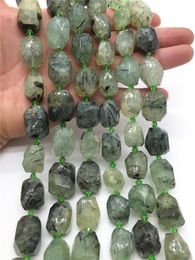 Beads Other High Quality Natural Prehnite Crystal Handmade Irregular Faceted Loose For Jewellery Making DIY Necklace Bracelet 15''13x18mmOth