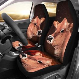 Car Seat Covers Cute Jersey Cattle (Cow) Print Set 2 Pc Accessories Cover