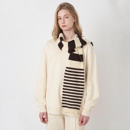 Scarves Winter 17 186cm Long Scarf Stripe Pattern College Style Couple Muffler Black White Striped Warm Knit Neckwear