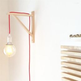 Wall Lamp Nordic Wood Bracket Lamps Bedroom Living Room Decoration Aisle Decorative LED Restaurant Lights Fixtures