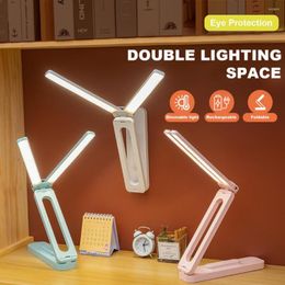 Table Lamps Lamp LED Desk Home Supply Foldable Three-level Colour Temperature Double Head Dimmable Flicker-free Illumination