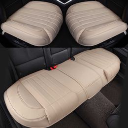 Cushions 3D PU Leather Covers Auto Cushion Mat Breathable Front Rear Back Seat Cover Universal Car Accessories AA230520