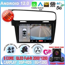 For Volkswagen VW Golf 7 MK7 GTI 2011-2021 Car Radio Carplay HD Multimedia Android 12 Auto Qualcomm GPS Stereo New Video Player