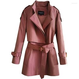 Women's Trench Coats Woman's 2023 Spring Wind Coat Closing Double Button Tower Average Length