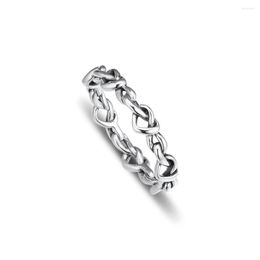 Cluster Rings Knotted Hearts Band Ring Woman DIY Sterling Silver Jewellery For Making Mother's Day Gift