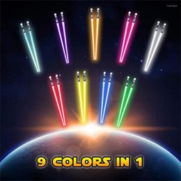 Chopsticks 100pcs/lot Lightsaber Light Up - LED Glowing Lights Chop Sticks Reusable Sushi Lightup Sabers Chopstick