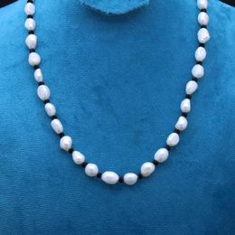 Chains Natural Freshwater Pearl Necklace Irregular Rice Bead 7-8MM For Women Charming Elegant Party Banquet Engagement Jewellery Gift