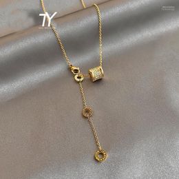 Pendant Necklaces Luxury Titanium Steel Colour Fast Necklace Design Feeling Roman Digital Neck Chain Sexy Girl JewelryPendant Morr22