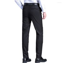 Men's Pants 2023 Autumn Winter Brand Fitted Straight Stretch Suit Casual Classic Style Business Youth Men's Trousers Black Navy