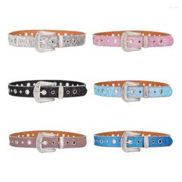 Belts Style Western Shinning Buckle Belt Full Sequins Adjustable For Skirt Jeans