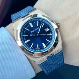 Mens Watch Japan 8215 Automatic Movement Sapphire glass Wristwatches Luminous Blue dial Rubber Belt Steel Case 4500 Gent Watches