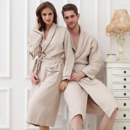 Women's Sleepwear Summer Cotton Waffle Bathrobe Women Kimono Robe Plus Size Sexy Peignoir Dressing Gown Bridesmaid Robes Lovers Fashion